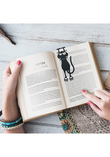 Ayraç Meraklı Kedi Renk Siyah Kedi Şeklinde 12cm Plast