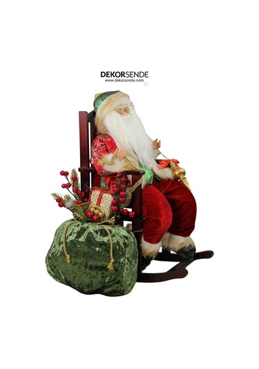 Yılbaşı Süsü Sandalyeli Noel Baba 50x35 Cm
