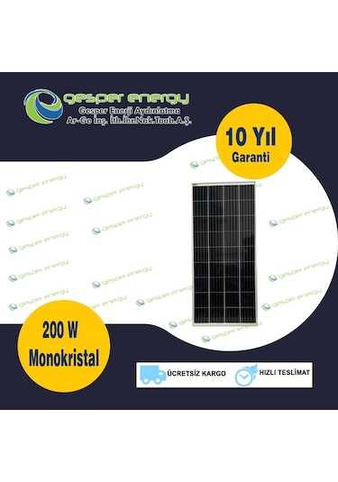 Gesper Energy 200W Watt Monokristal Güneş Paneli 36 Hücre 12V