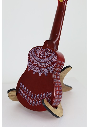 beyaz renk mandala ukulele akor cetveli tablosu stickeri etiketi