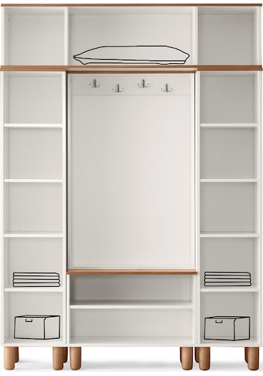 Rüzgar Mdf Portmanto Krem - Meşe