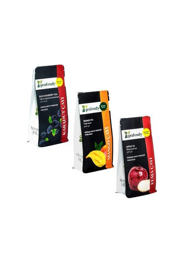 Prafendy Karadut Mango Elma Çayı Gerçek Meyve Taneli 3 x 250 G