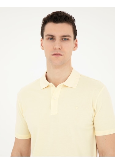 Pierre Cardin Erkek Limon Tişört Basic 50280754-Vr035 Sarı