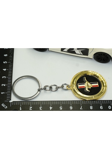 Dk Mustang Gt Logo Gold Metal Çift Yön Anahtarlık