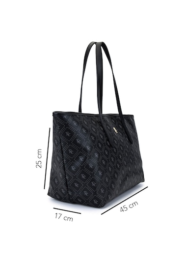 Tamer Tanca Kadın Suni Deri Siyah Desen Kol Çantası 743 2341 Bn Cnt Sk25-26 Sıyah Gfrj Siyah