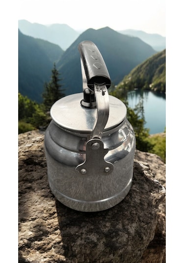 Kulplu Alüminyum Kamp Çaydanlık, No:14, 2 Litre Gümüş