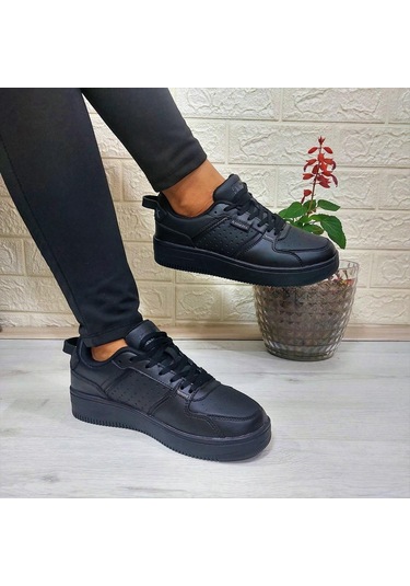 Kinetix Enner Pu Siyah Comfort Fuspetli Atom Sneaker Spor Ayakkabı 001