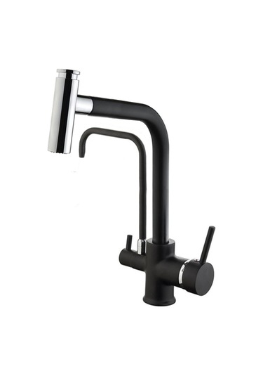 Venita Siyah Spiralli Çift Fonksiyonlu Arıtmalı Mutfak Eviye Bat