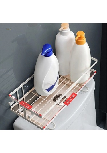 Fortunelane Banyo Dolabı Üstü Konfigüre Edilebilir Siyah Ağızlı Raf, Halka Ek Depolama Beyaz Tasarım Beyaz