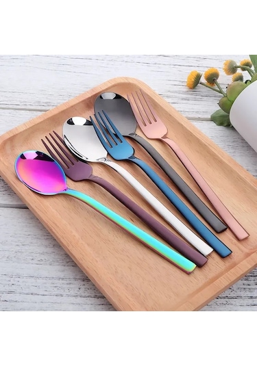 Lemestar Stüdyo Çelik Salata Servis Seti - Hafif, Dayanıklı Ve Şık Multicolor Tasarım, 14.6 Cm Uzunluk, 75 Gr Ağırlık, Yetişkinler İçin Mükemmel Tabak Ürünü Renkli
