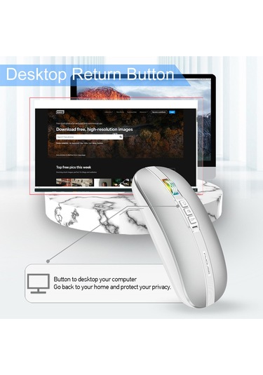 Suntek Pc Dizüstü Tablet Için Mini Fare Sessiz Şarj Gümüş