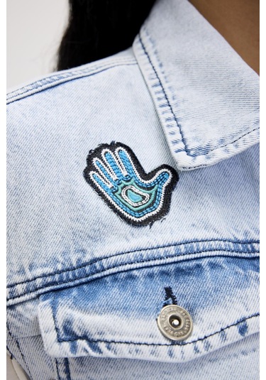 Joanne Ocean Blue Kadın Denim Yelek Açık Mavi