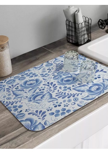 Joyarty Dikdörtgen Çatal-bıçak Kurutma Matı "seramik Gjel" 241485796 Mavi