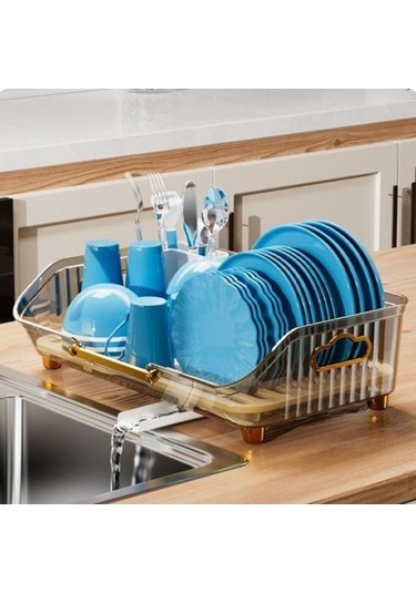 Pazly Kahverengi Mutfak Bulaşıklık Pot Plaka Rafı - Bpa İçermeyen Plastik Drenaj Tutucu - Kullanışlı Mutfak Organizatörü Kahverengi