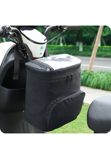 Konesam Elektrikli Bisiklet Ön Direk Çantası Siyah Telefon Dokunmatik Bölmeli Büyük Kapasiteli Depolama Çantası