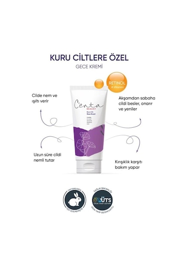 Centa Beauty Kuru Ciltler İçin Gece Kremi 50 ML