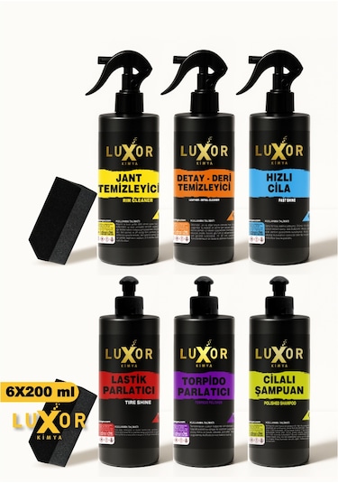 Luxor Kimya 200ml 6'lı Oto Bakım Seti Oto Yıkama Seti