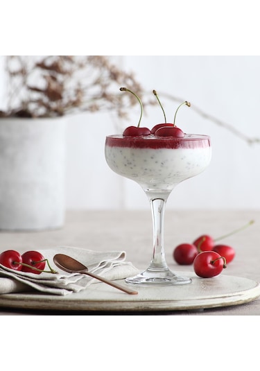 LAV Misket Cam Kokteyl Bardağı 6'lı 235 ml Ayaklı (Kokteyl Bardağı , Tatlı Servisi )