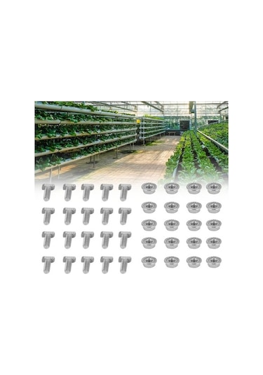 Besthome1 20 Adet M6 Paslanmaz Çelik Flanşlı Cıvata Somun Seti - Sera Montajı İçin Korozyona Karşı Güçlü