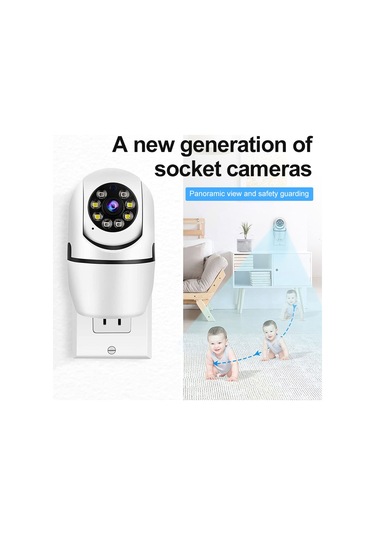 Wezone 1080p Akıllı Wifi Kamera: 360 Görüş, Gece Görüşü, İki Yönlü Ses, Hareket Algılama, Ev Ve Ofis İçin Kablosuz Güvenlik Kamerası Beyaz