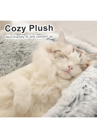 Leezsing Kedi Yatağı Peluş Sıcak Kedi Mağarası Rahat Ve Destekleyici Kolay Temizlenebilir Kaymaz Taban Küçük Ve Orta Ölçekli Evcil Hayvanlara Uygun
