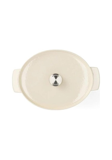 Kitchenaid Krem Rengi Oval Döküm Demir Tencere 30 Cm Krem