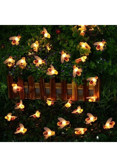 Güneş Enerjili Bahçe Işıkları, Bal Arısı Işık Dizileri, 2m/8 Modlu Su Geçirmez Dış/iç Mekan Bahçe Işıkları Çit, Çim, Veranda, Parti İçin 30 Başlık