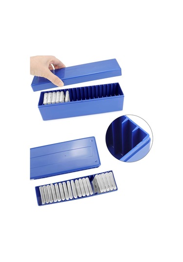 Anjiexun Adet Madeni Para Levha Saklama Kutusu 20 Levha Madeni Para Tutucuyla Uyumlu, Mavi Mavi