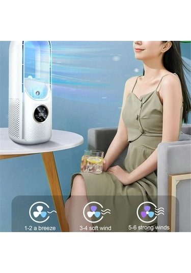 Ebitda 6 Ayarlı Taşınabilir Usb Soğutucu Klima & Fan, Ev Ve Ofis İçin, 300ml Su Haznesi, 810g Ağırlık, 12.3x11.9x30.5cm Boyut