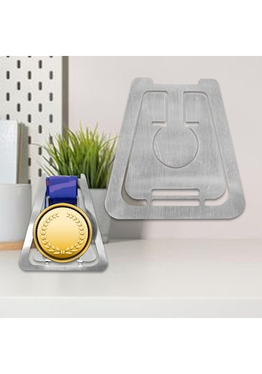 Homyl Madalya Standı Spor Kitaplık Madalyaları 12cmx11.5cmx7cm Gümüş