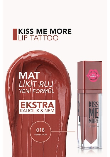 Flormar Uzun Süre Kalıcı Mat Ruj - Kiss Me More-018 Perfection-8682536040853