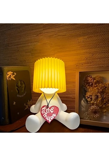 Honeybeeshop Sarı Yaratıcı Masa Lambası Yatak Odası Eğlenceli Gece Lambası Atmosfer Dolu Küçük Usb Güçlü Noel Sevgililer Günü Tatil Hediyesi Sarı
