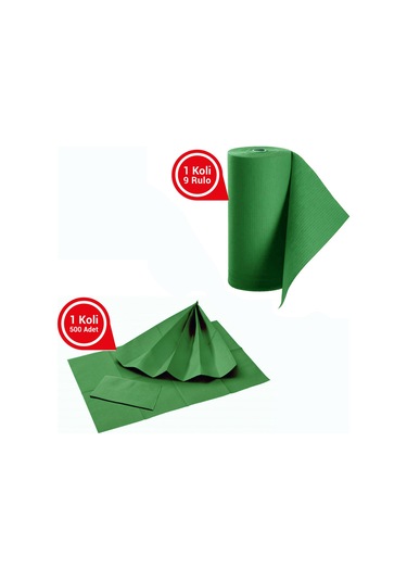 Dentreal Avrupa Rulo Hasta Önlüğü Ve Tabla Örtüsü Takım Koyu Yeşil