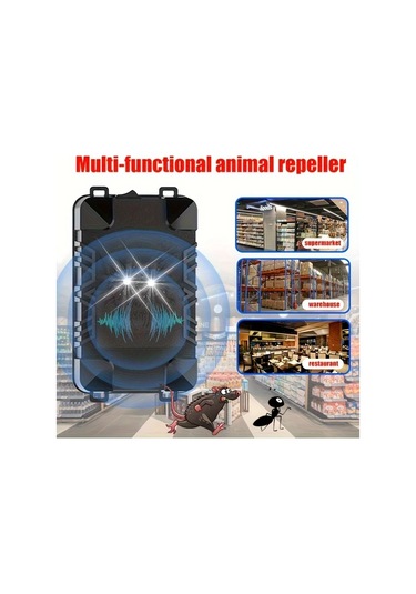 Primepickings Siyah 3 Modlu Akıllı Haşere Kovucu Ses Dalgası Teknolojisi 240m² Koruma İçin Dış Mekan