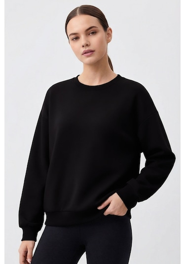 Tommy Life Basic Oversıze O Yaka 2li Paket Siyah Kadın Sweatshirt - 97053