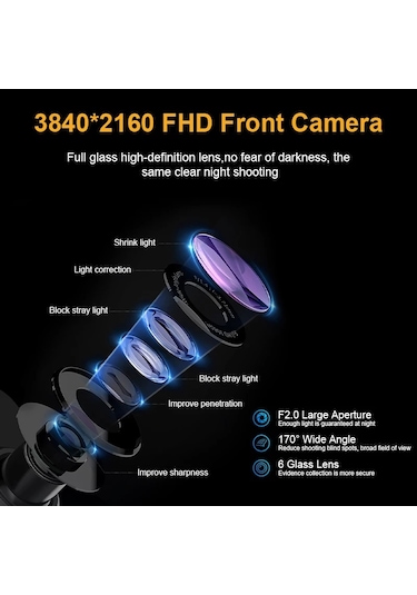 Premium Mb-5200 Wifi Ultra Hd 4k 10 İnç Ayna Kamera Wifi+gps