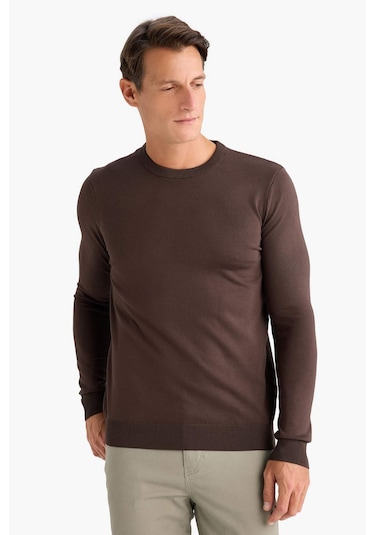 DeFacto Standart Fit Bisiklet Yaka Triko Kazak C8814AX24WNBN497