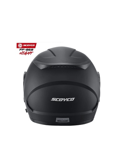 Scoyco FF-868 Night Çene Açılır Güneş Vizörlü Kask Mat Siyah
