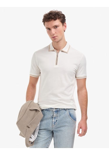 Pierre Cardin Erkek Ekru Tişört 50321201-vr019