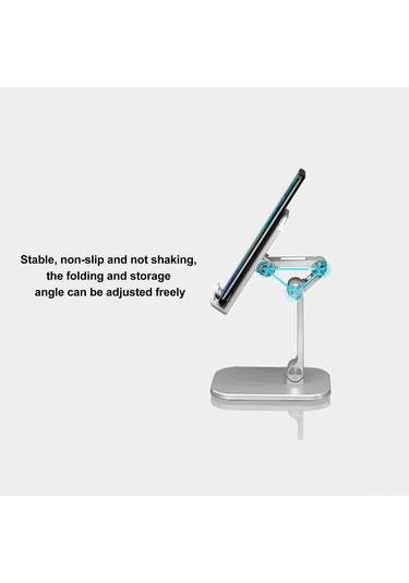 Springsun Yeşil Plastik Ve Alaşımlı Masaüstü Tutucu - Telefon Ve Tablet İçin Katlanabilir, Yükseklik Ve Açı Ayarlanabilir, Düşük Kayma Tabanlı