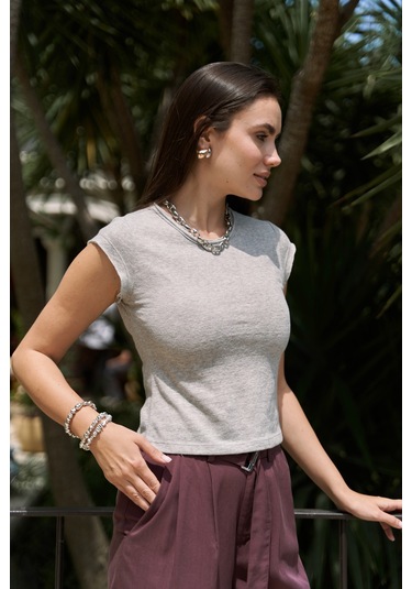 Bohemai Kensal Dar Kesim Gri T-shirt Gri
