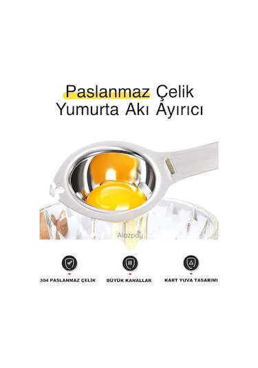 Alazpay 304 Paslanmaz Çelik Yumurta Akı Ayırıcı Süzgeç