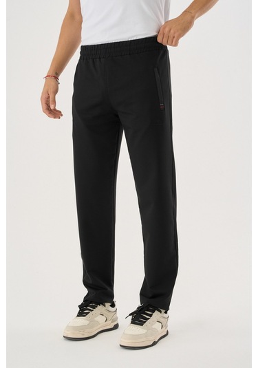 Shooter Sportswear Erkek Antrasit Mevsimlik Eşofman Altı Beli Lastikli Bağcıklı Rahat Kalıp Siyah