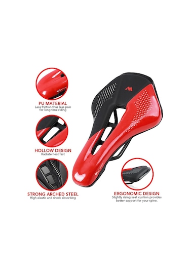 West Bıkıng Bisiklet Selesi Yedek Yumuşak Pu Deri İçi Boş Koltuk Minderi Mtb Dağ Bisikleti Yol Bisikleti İçin-siyah/yeşil