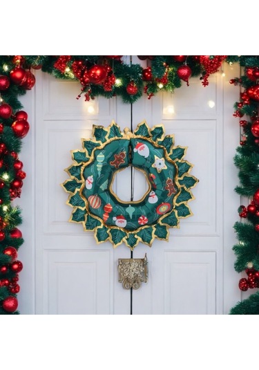 Yılbaşı Kapı Süsü Folyo Balon 80x67 Cm Çok Renkli