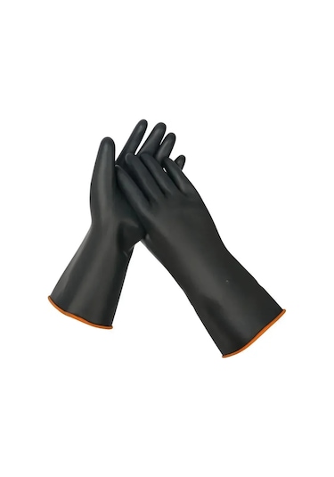 35/45/55 Cm Siyah Eldiven Ağır Hizmet Tipi Lastik Eldiven Asit