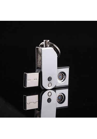 Dancemonkey Rüzgar Geçirmez Usb Isıtma Telı Acil Durum Çakmağı Gümüş