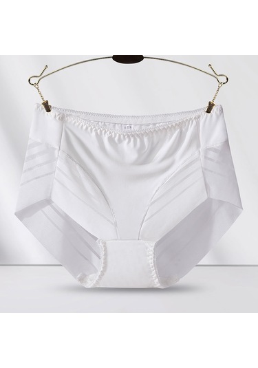 Tcherchi Büyük Beden Yüksek Bel Dantelli Nefes Alabilen Kadın İç Çamaşırı Beyaz