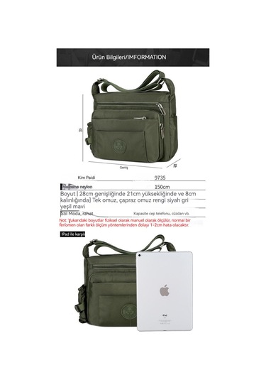 Büyük Boy Tek Askılı Modaya Uygun Şık Ve Dayanıklı Naylon Çapraz Çanta Siyah