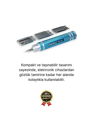 Profesyonel Seri Dayanıklı Yüksek Kalite Ergonomik Hassas Tamir Taşınabilir 15 Uçlu Tornavida Seti